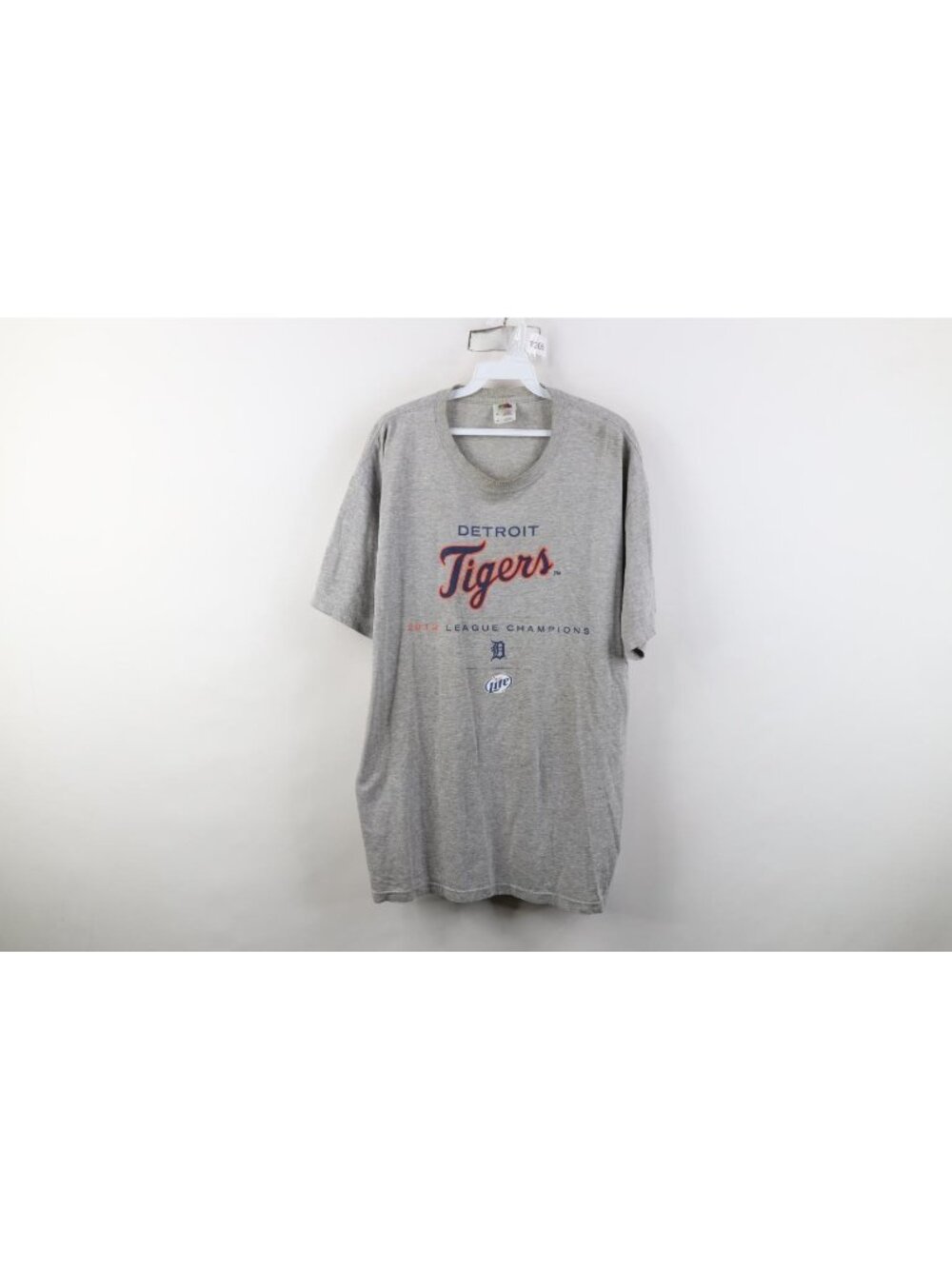 Mens XL Distressed 2012 Champs Detroit Tigers Baseball Miller Lite Beer T-Shirt